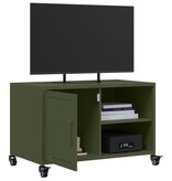 VidaXL Tv-meubel 68x39x43,5 cm koudgewalst staal olijfgroen