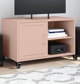 VidaXL Tv-meubel 68x39x43,5 cm koudgewalst staal roze