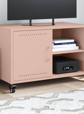 VidaXL Tv-meubel 68x39x43,5 cm koudgewalst staal roze