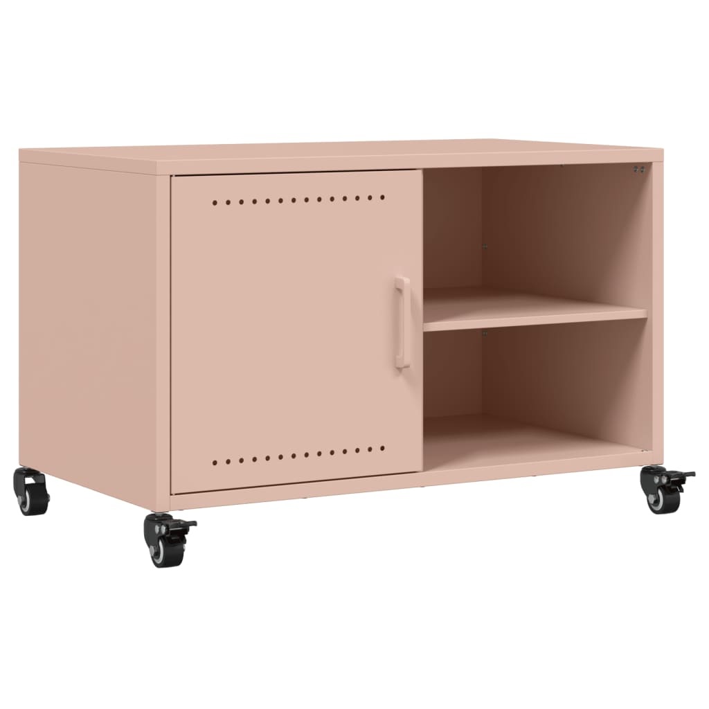 VidaXL Tv-meubel 68x39x43,5 cm koudgewalst staal roze
