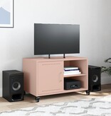 VidaXL Tv-meubel 68x39x43,5 cm koudgewalst staal roze
