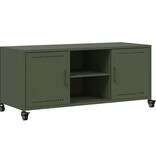 VidaXL Tv-meubel 100,5x39x43,5 cm koudgewalst staal olijfgroen