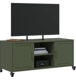 VidaXL Tv-meubel 100,5x39x43,5 cm koudgewalst staal olijfgroen