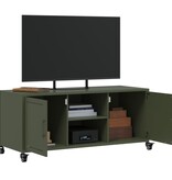 VidaXL Tv-meubel 100,5x39x43,5 cm koudgewalst staal olijfgroen