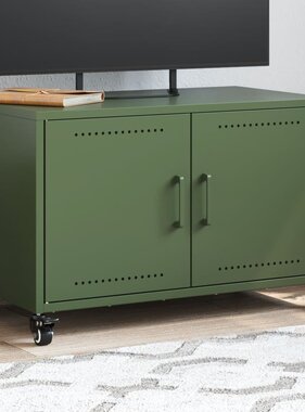 VidaXL Tv-meubel 68x39x43,5 cm koudgewalst staal olijfgroen