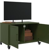 VidaXL Tv-meubel 68x39x43,5 cm koudgewalst staal olijfgroen