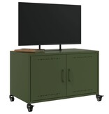VidaXL Tv-meubel 68x39x43,5 cm koudgewalst staal olijfgroen