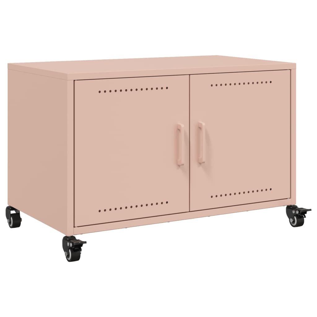 VidaXL Tv-meubel 68x39x43,5 cm koudgewalst staal roze