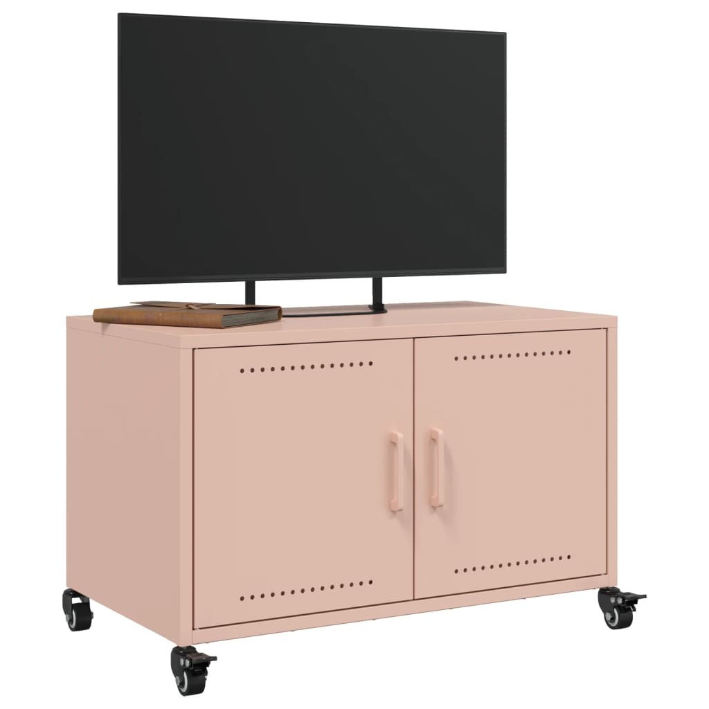 VidaXL Tv-meubel 68x39x43,5 cm koudgewalst staal roze