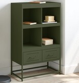 VidaXL Dressoir 68,5x39x111,5 cm koudgewalst staal olijfgroen