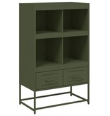VidaXL Dressoir 68,5x39x111,5 cm koudgewalst staal olijfgroen