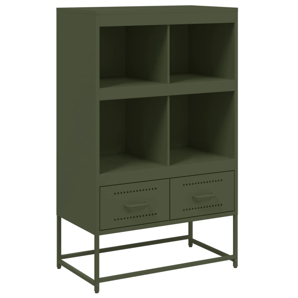 VidaXL Dressoir 68,5x39x111,5 cm koudgewalst staal olijfgroen