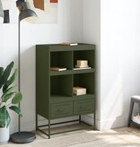 VidaXL Dressoir 68,5x39x111,5 cm koudgewalst staal olijfgroen