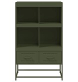 VidaXL Dressoir 68,5x39x111,5 cm koudgewalst staal olijfgroen
