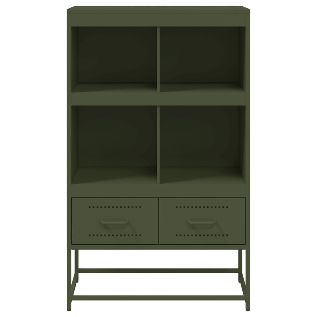 VidaXL Dressoir 68,5x39x111,5 cm koudgewalst staal olijfgroen