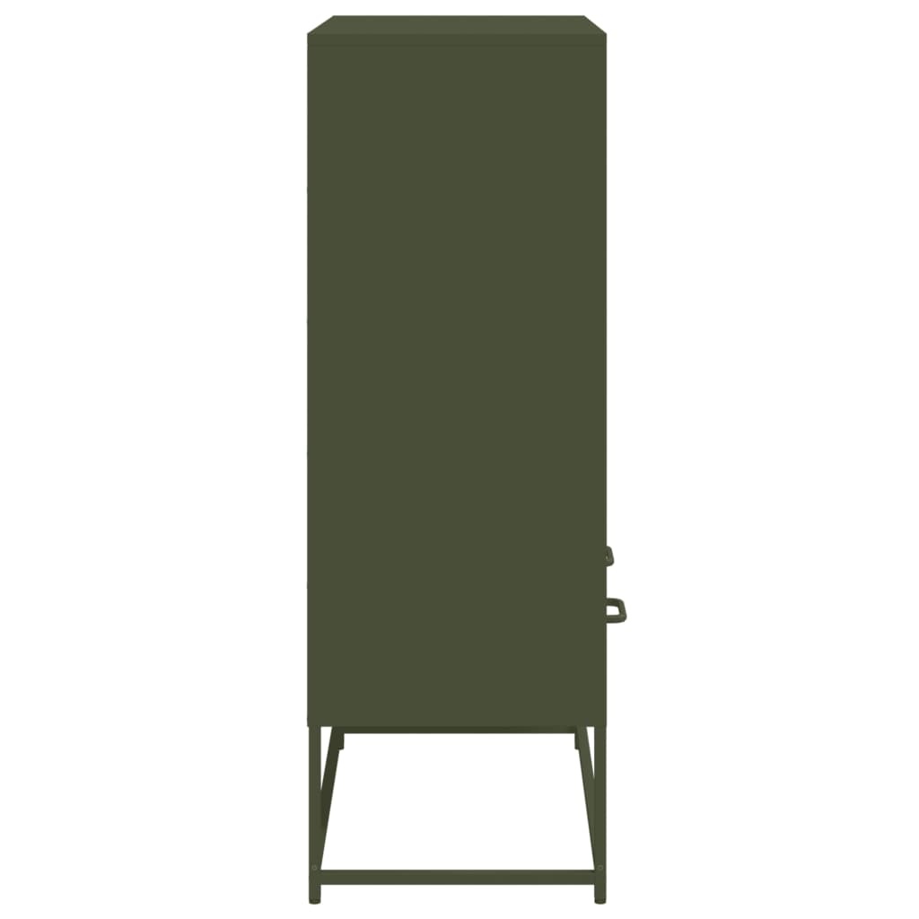 VidaXL Dressoir 68,5x39x111,5 cm koudgewalst staal olijfgroen