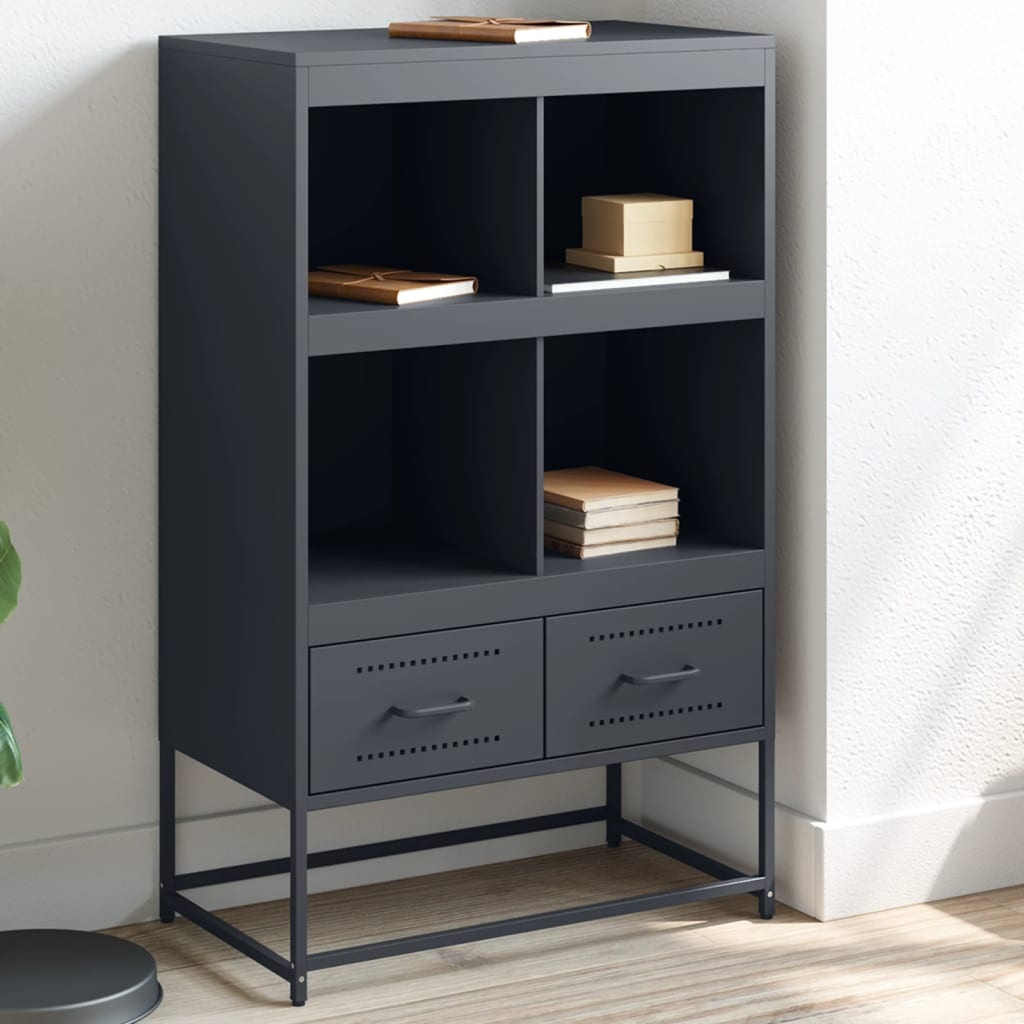 VidaXL Hoge kast 68,5x39x111,5 cm koudgewalst staal antracietkleurig