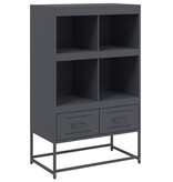VidaXL Hoge kast 68,5x39x111,5 cm koudgewalst staal antracietkleurig