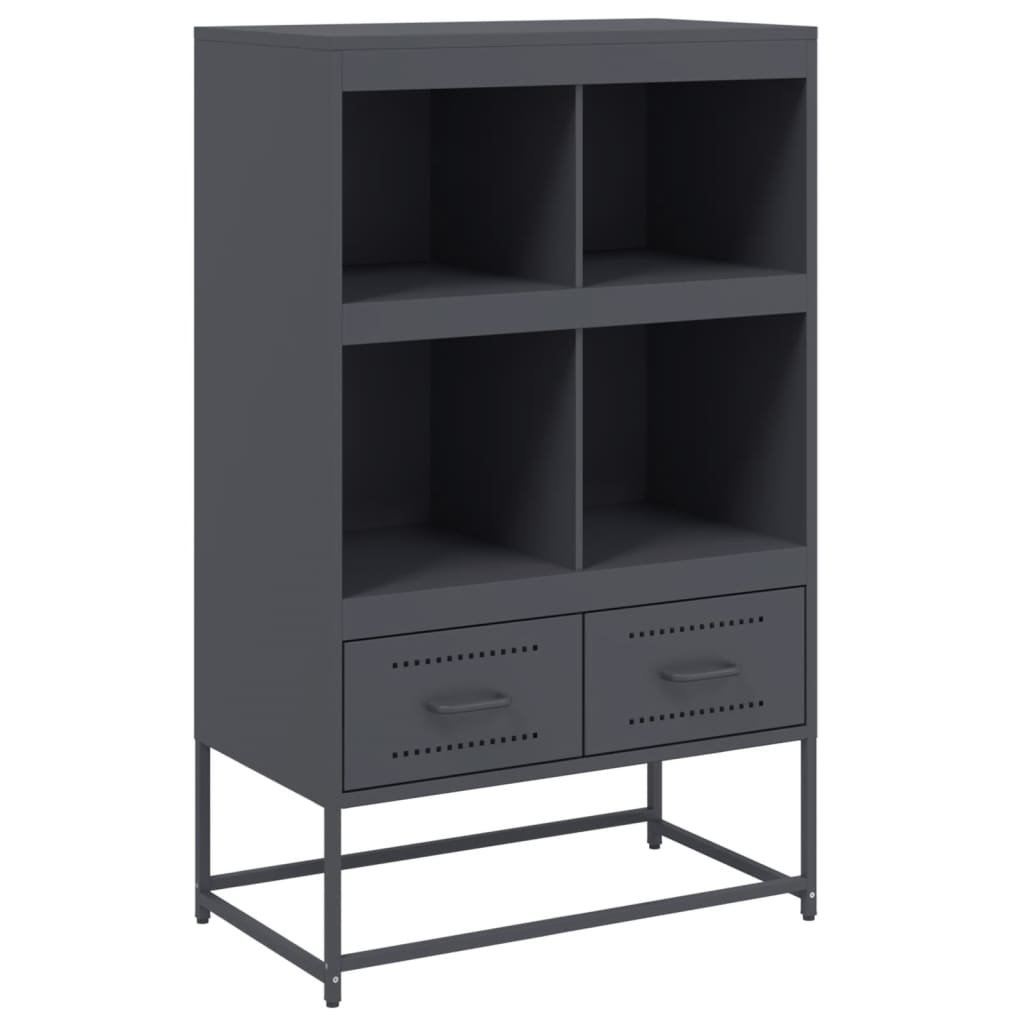 VidaXL Hoge kast 68,5x39x111,5 cm koudgewalst staal antracietkleurig