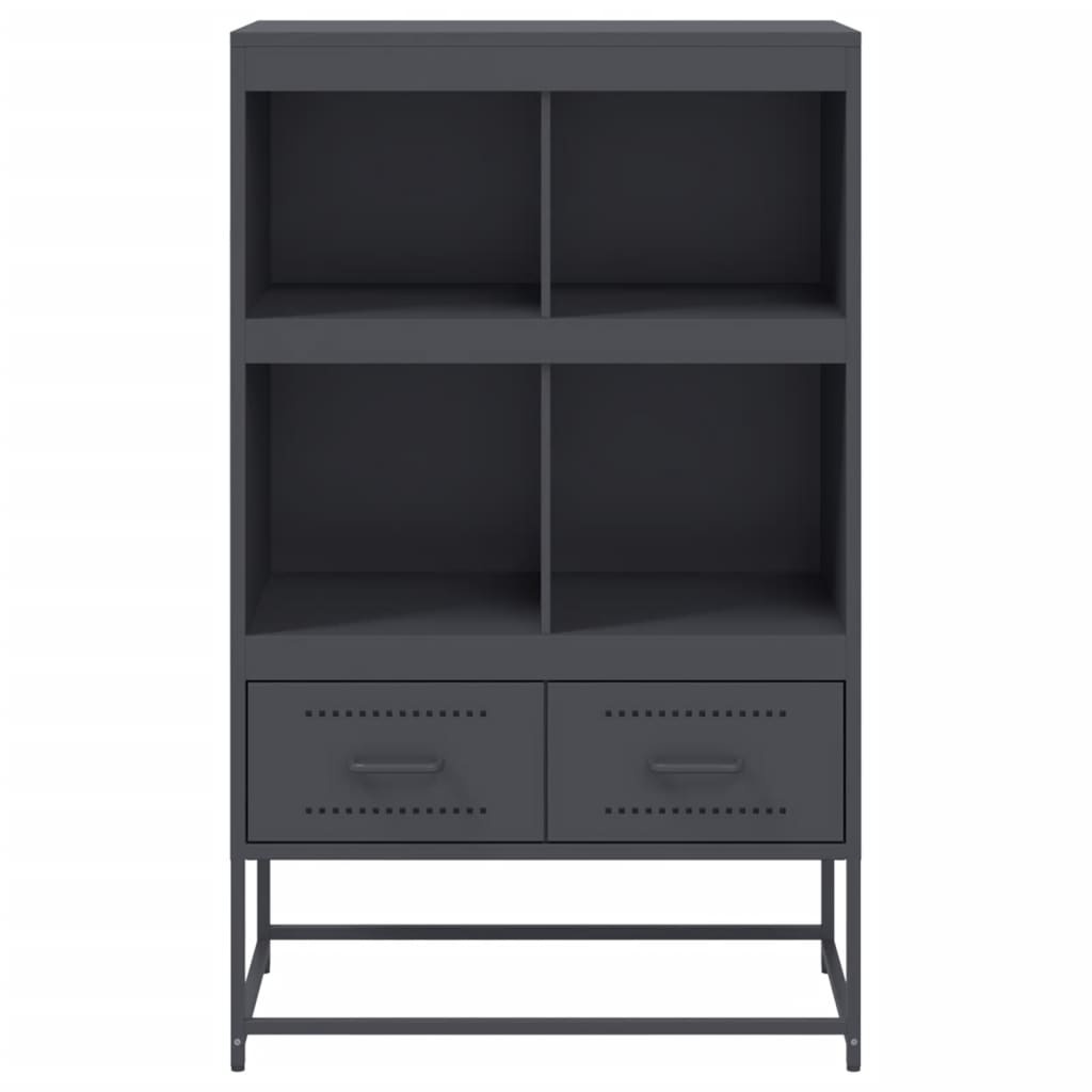 VidaXL Hoge kast 68,5x39x111,5 cm koudgewalst staal antracietkleurig