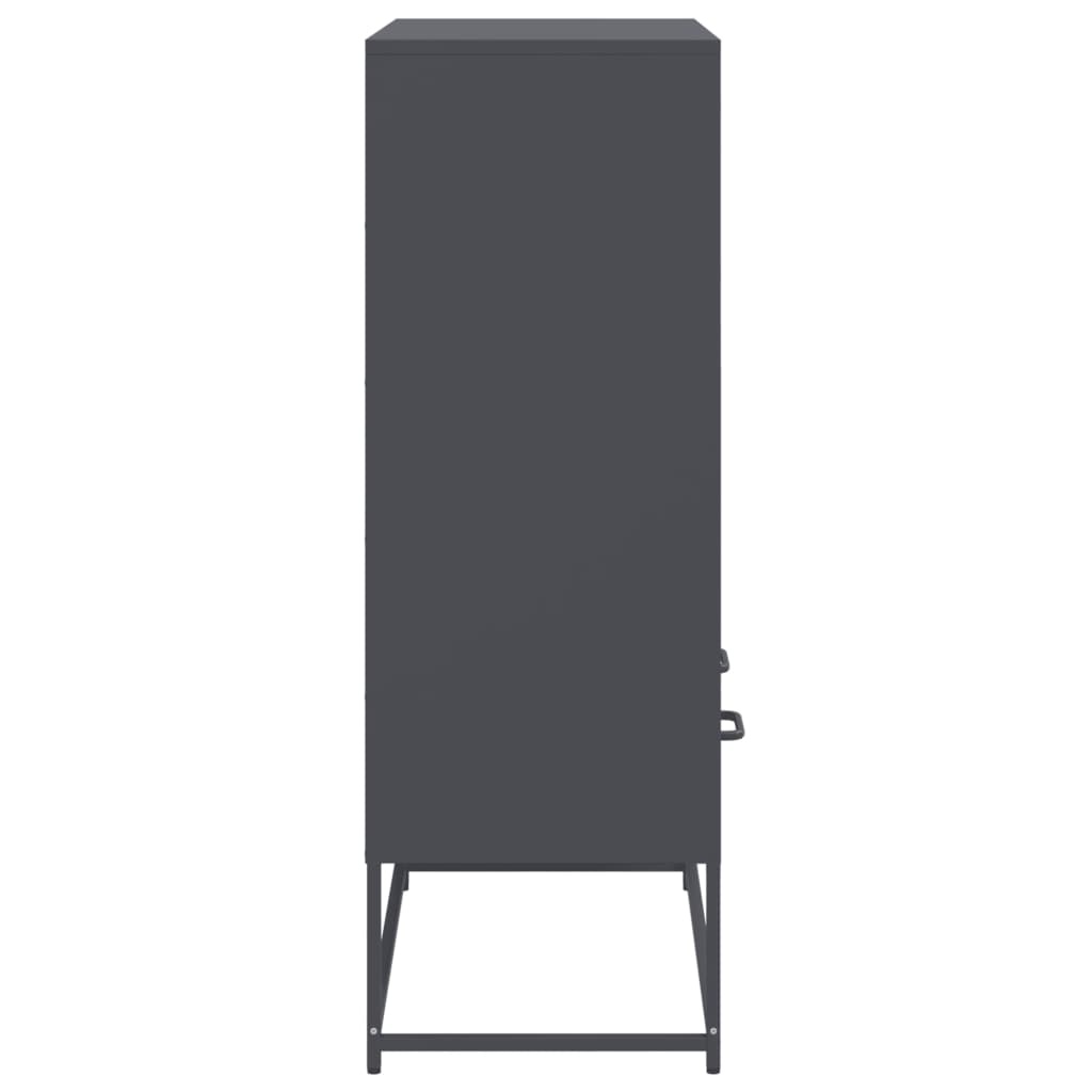 VidaXL Hoge kast 68,5x39x111,5 cm koudgewalst staal antracietkleurig