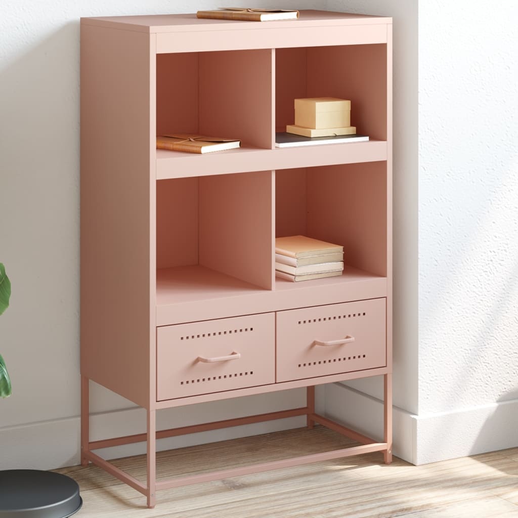 VidaXL Hoge kast 68,5x39x111,5 cm koudgewalst staal roze