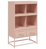 VidaXL Hoge kast 68,5x39x111,5 cm koudgewalst staal roze