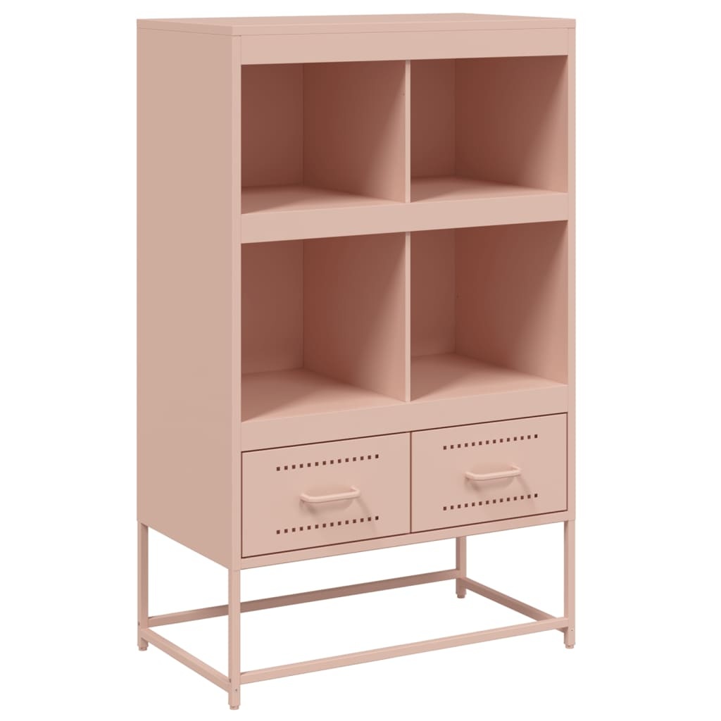 VidaXL Hoge kast 68,5x39x111,5 cm koudgewalst staal roze