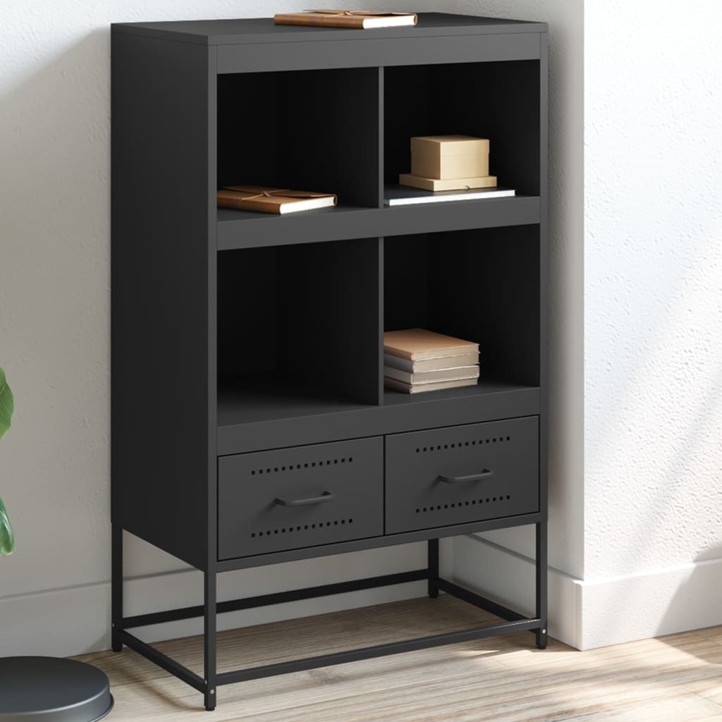 VidaXL Hoge kast 68,5x39x111,5 cm koudgewalst staal zwart