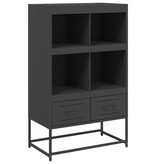 VidaXL Hoge kast 68,5x39x111,5 cm koudgewalst staal zwart