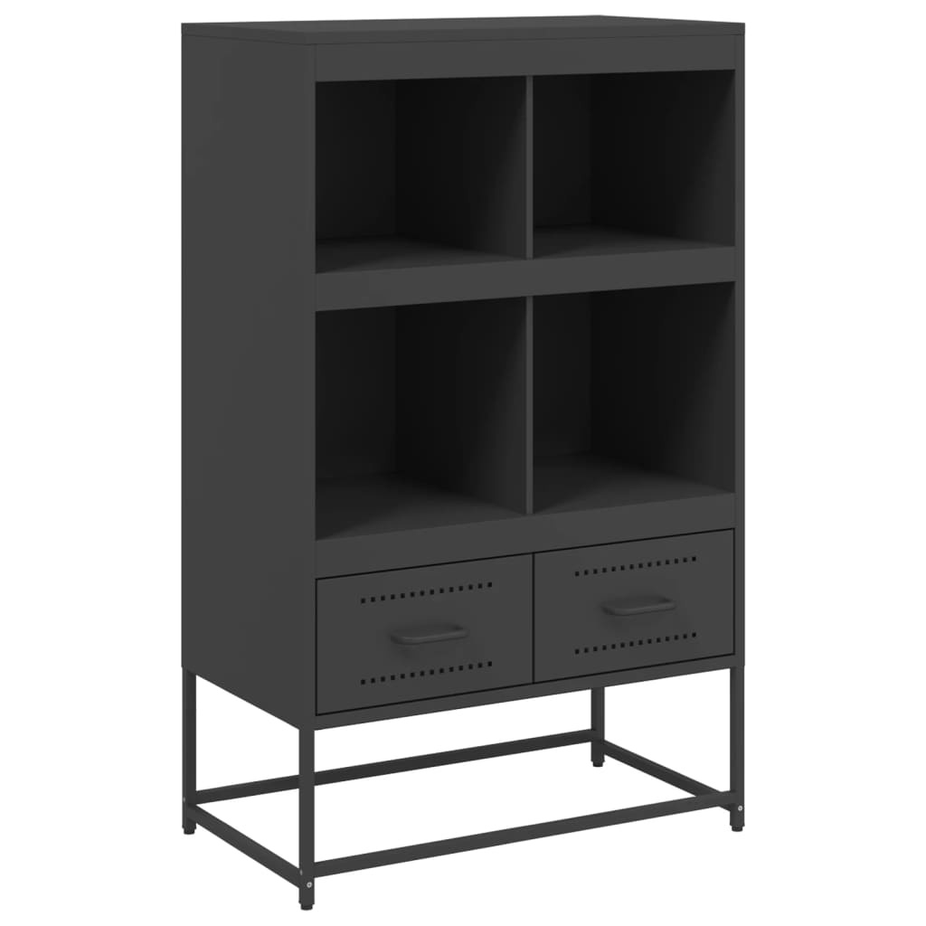 VidaXL Hoge kast 68,5x39x111,5 cm koudgewalst staal zwart