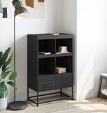 VidaXL Hoge kast 68,5x39x111,5 cm koudgewalst staal zwart