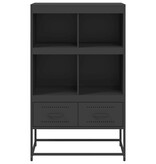 VidaXL Hoge kast 68,5x39x111,5 cm koudgewalst staal zwart