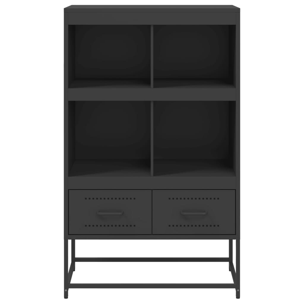 VidaXL Hoge kast 68,5x39x111,5 cm koudgewalst staal zwart
