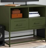 VidaXL Tv-meubel 68x39x60,5 cm staal olijfgroen
