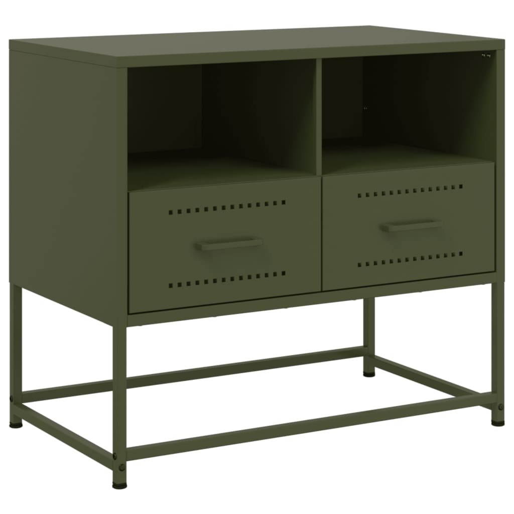 VidaXL Tv-meubel 68x39x60,5 cm staal olijfgroen