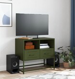 VidaXL Tv-meubel 68x39x60,5 cm staal olijfgroen