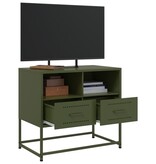 VidaXL Tv-meubel 68x39x60,5 cm staal olijfgroen