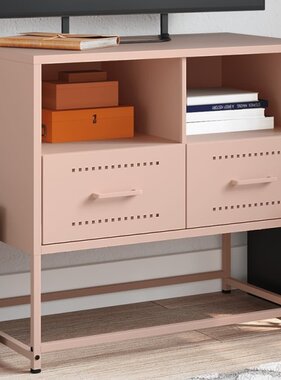 VidaXL Tv-meubel 68x39x60,5 cm staal roze