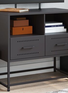 VidaXL Tv-meubel 68x39x60,5 cm staal zwart