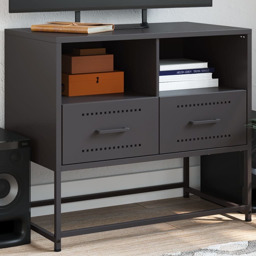 VidaXL Tv-meubel 68x39x60,5 cm staal zwart