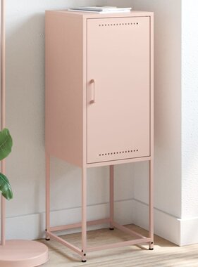 VidaXL Hoge kast 36x39x107 cm staal roze