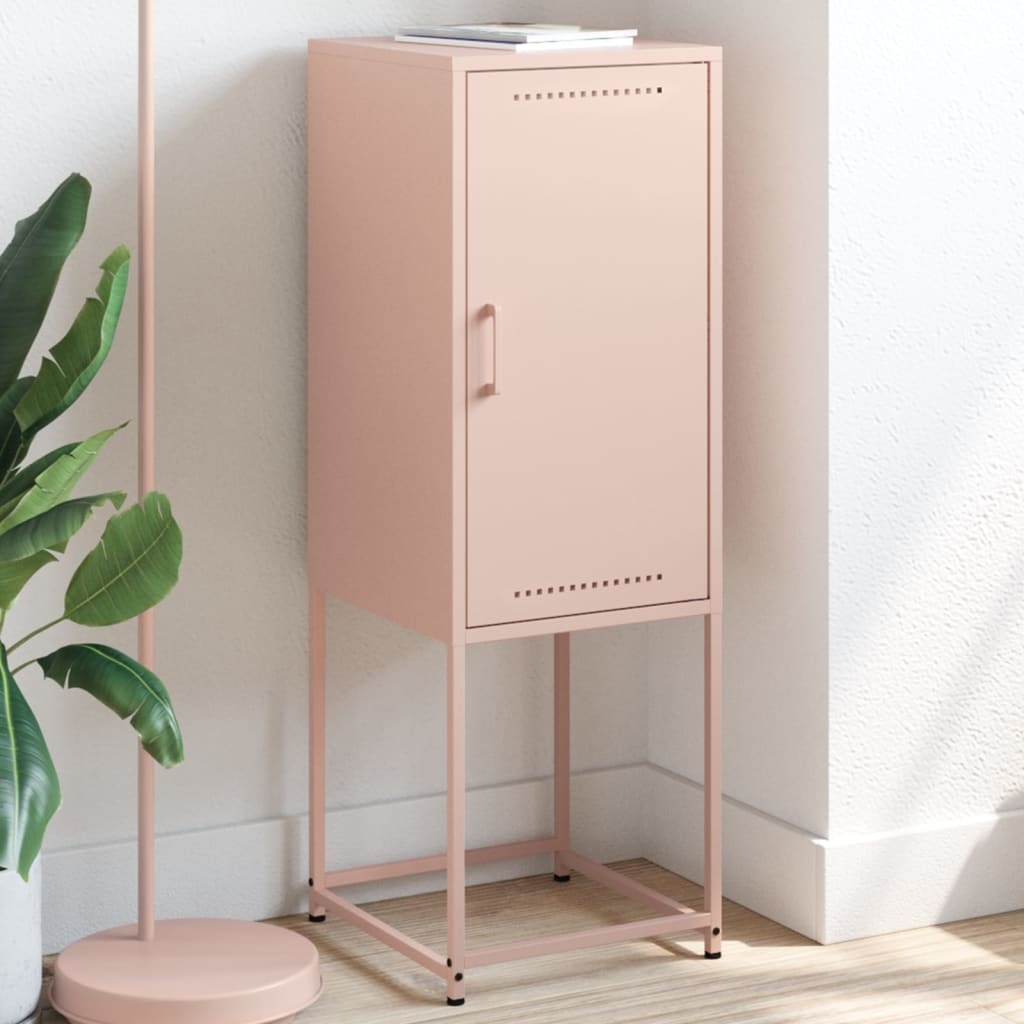 VidaXL Hoge kast 36x39x107 cm staal roze
