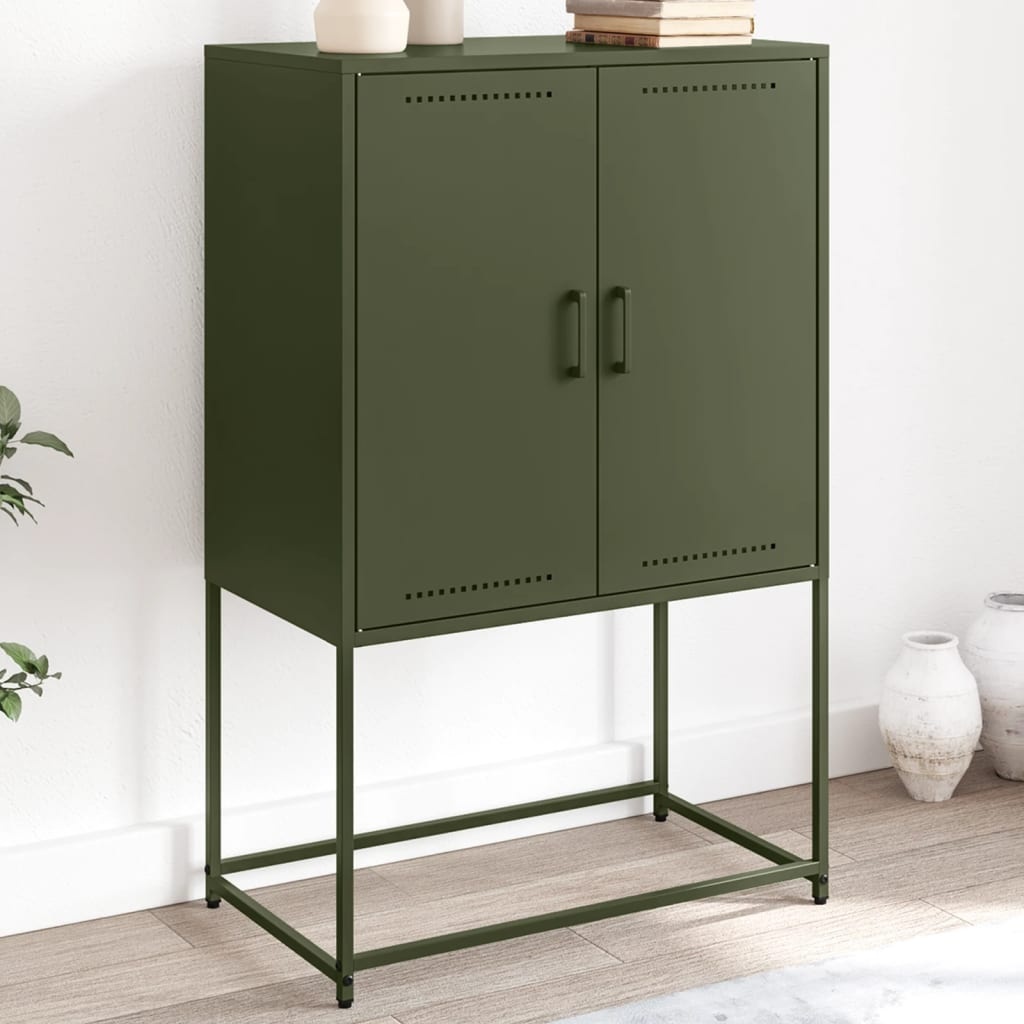 VidaXL Tv-meubel 68x39x60,5 cm staal olijfgroen
