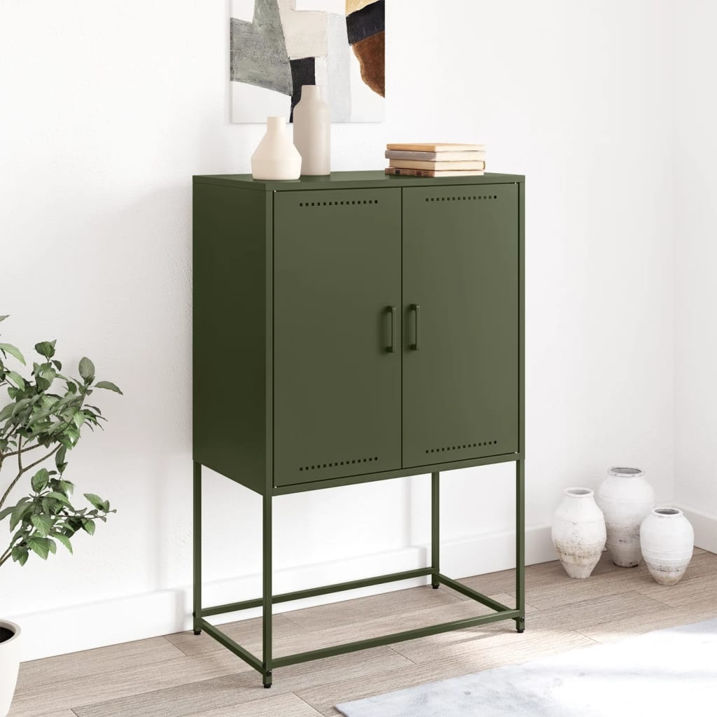 VidaXL Tv-meubel 68x39x60,5 cm staal olijfgroen