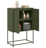 VidaXL Tv-meubel 68x39x60,5 cm staal olijfgroen