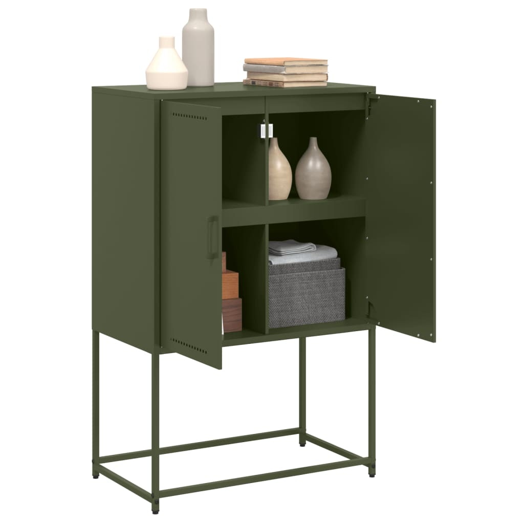 VidaXL Tv-meubel 68x39x60,5 cm staal olijfgroen