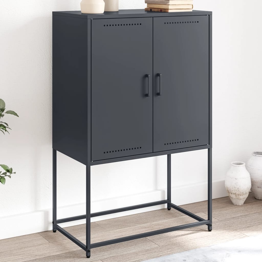 VidaXL Tv-meubel 68x39x60,5 cm staal zwart