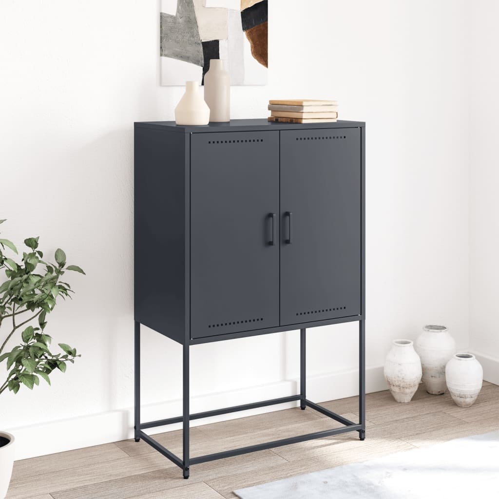 VidaXL Tv-meubel 68x39x60,5 cm staal zwart