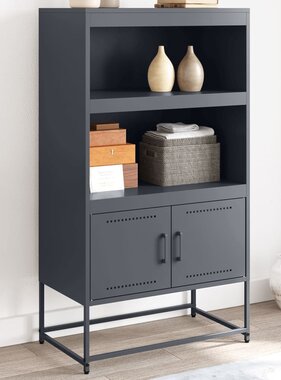 VidaXL Hoge kast 68,5x38,5x107 cm staal olijfgroen